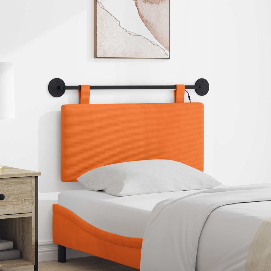 Hangend hoofdbord Met LED-verlichting Oranje Katoen Stof