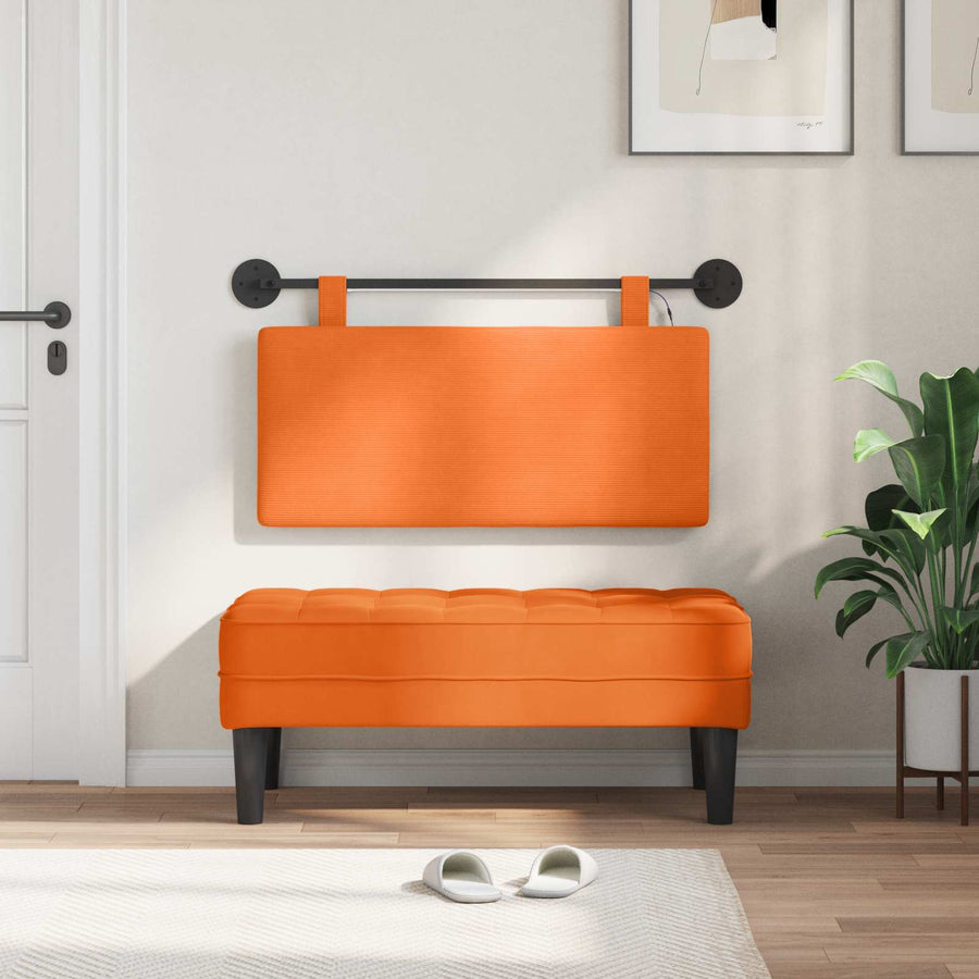 Hangend hoofdbord Met LED-verlichting Oranje Katoen Stof