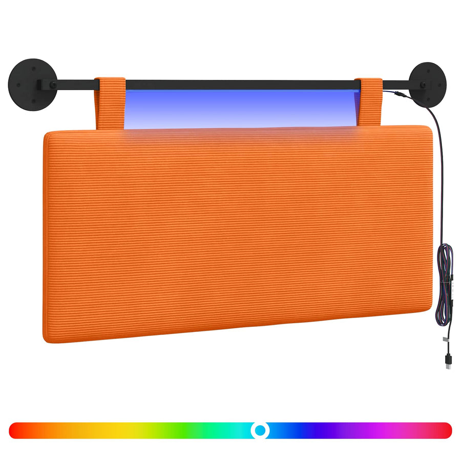 Hangend hoofdbord Met LED-verlichting Oranje Katoen Stof