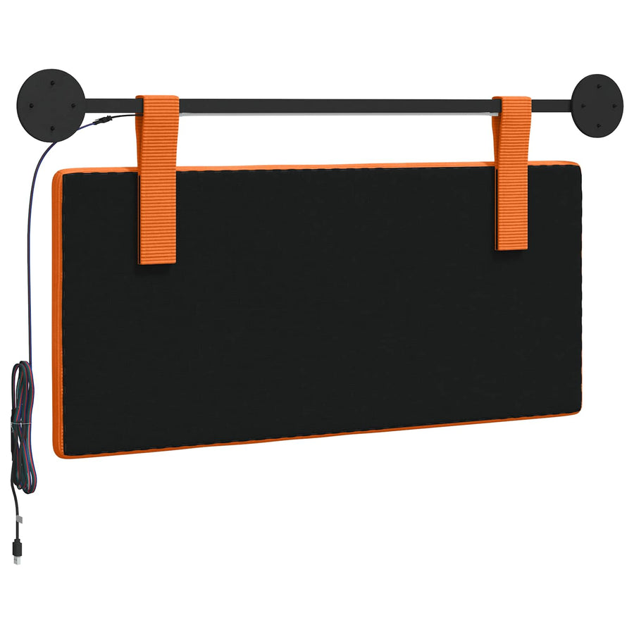 Hangend hoofdbord Met LED-verlichting Oranje Katoen Stof