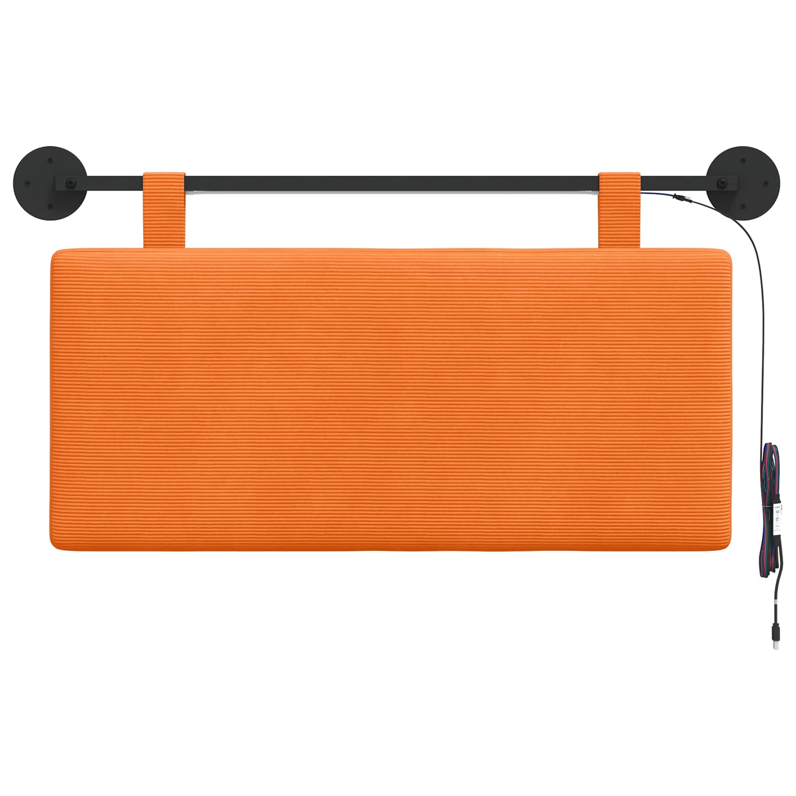 Hangend hoofdbord Met LED-verlichting Oranje Katoen Stof