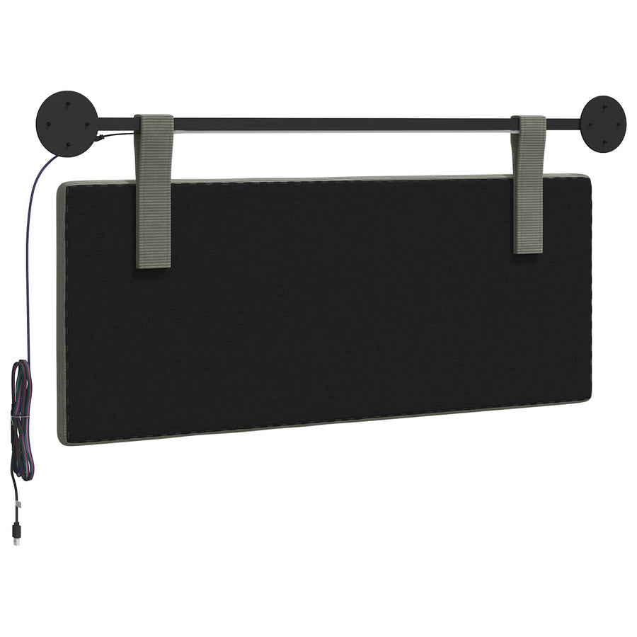 Hangend hoofdbord Met LED-verlichting Lichtgrijs Katoen Stof
