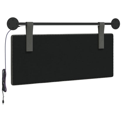 Hangend hoofdbord Met LED-verlichting Donkergrijs Katoen Stof