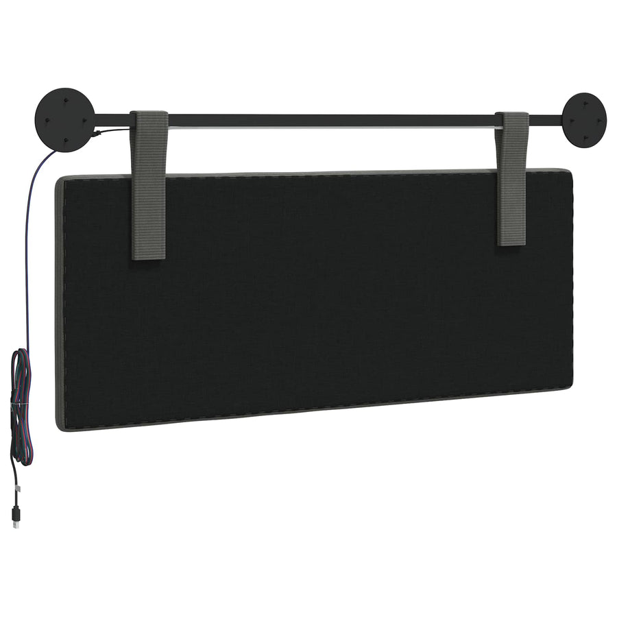 Hangend hoofdbord Met LED-verlichting Donkergrijs Katoen Stof