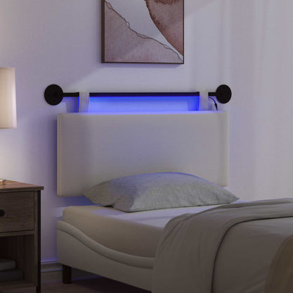 Hangend hoofdbord Met LED-verlichting Crèmekleurig Katoen Stof