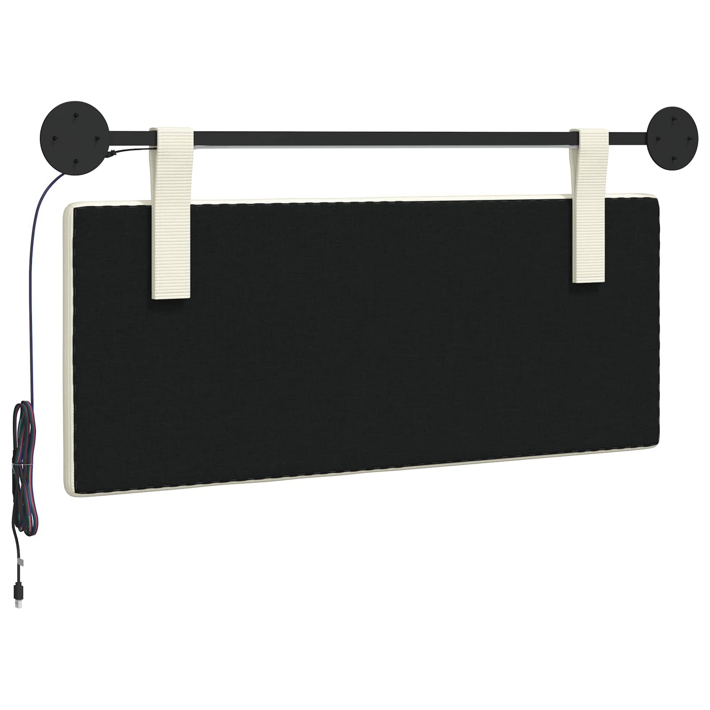Hangend hoofdbord Met LED-verlichting Crèmekleurig Katoen Stof