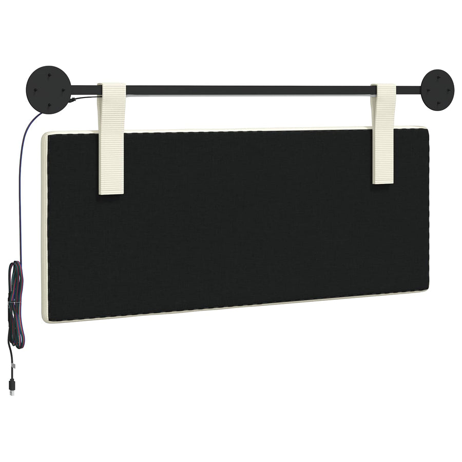 Hangend hoofdbord Met LED-verlichting Crèmekleurig Katoen Stof