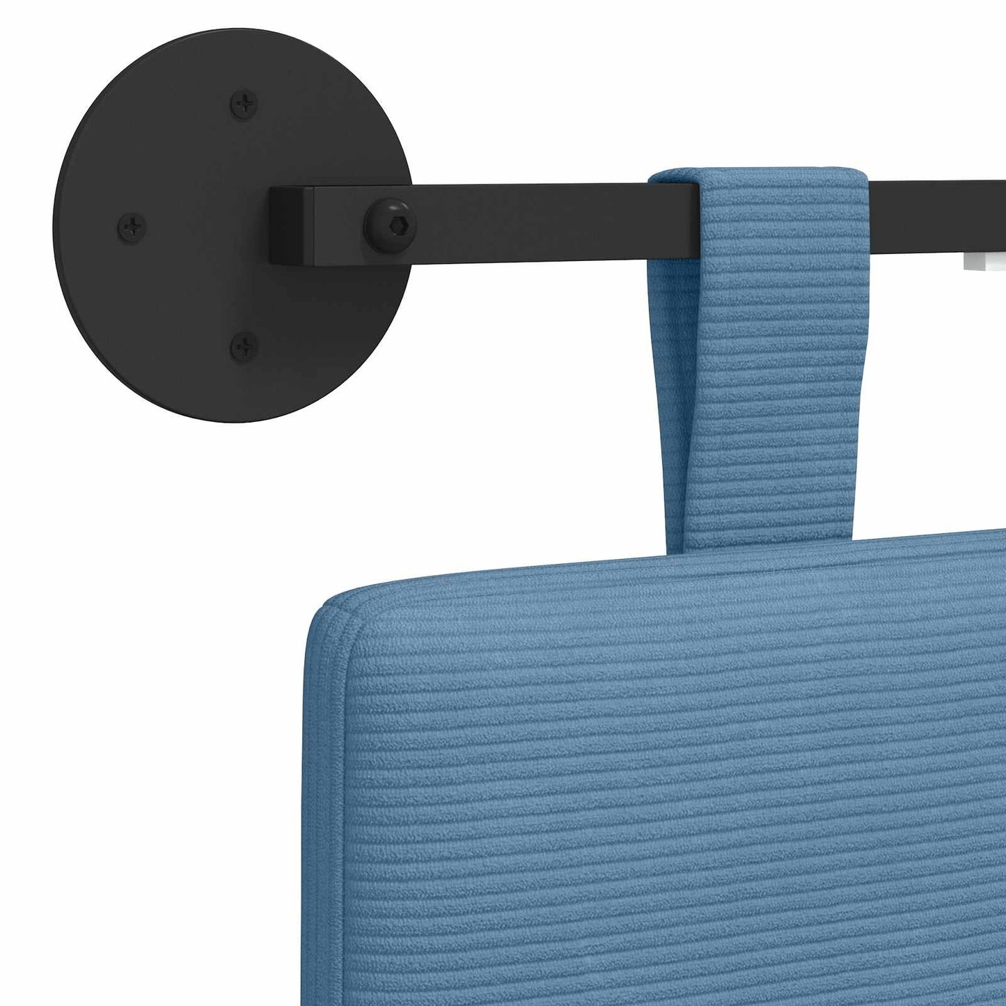 Hangend hoofdbord Met LED-verlichting Blauw Katoen Stof