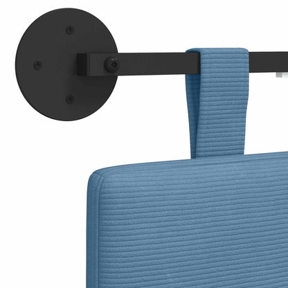 Hangend hoofdbord Met LED-verlichting Blauw Katoen Stof