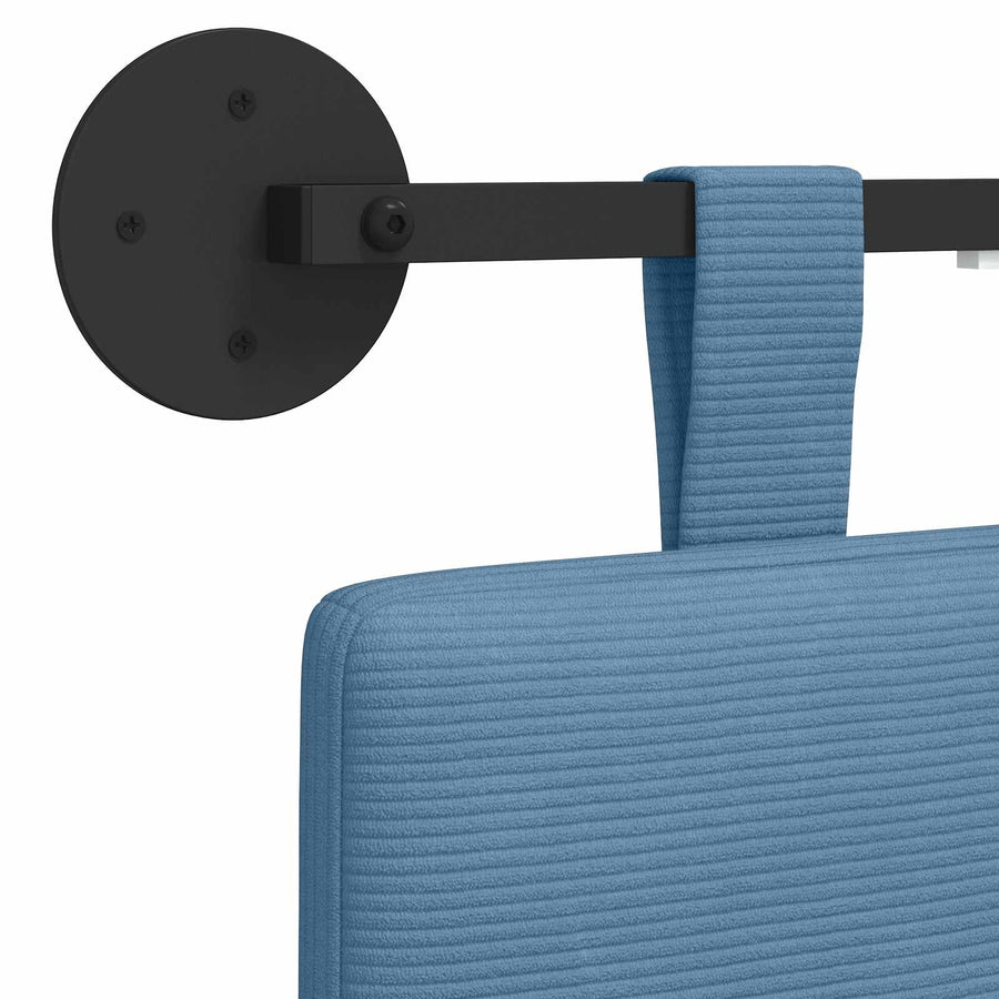 Hangend hoofdbord Met LED-verlichting Blauw Katoen Stof