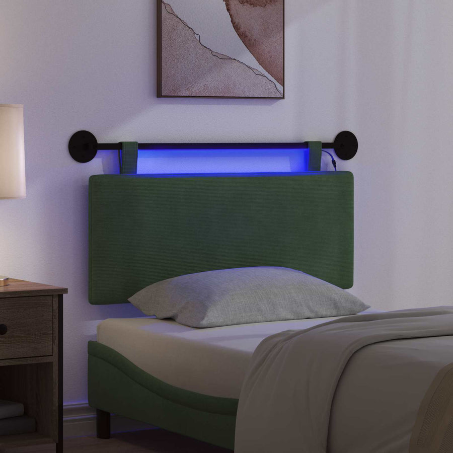 Hangend hoofdbord Met LED-verlichting Jungle Groen Katoen Stof