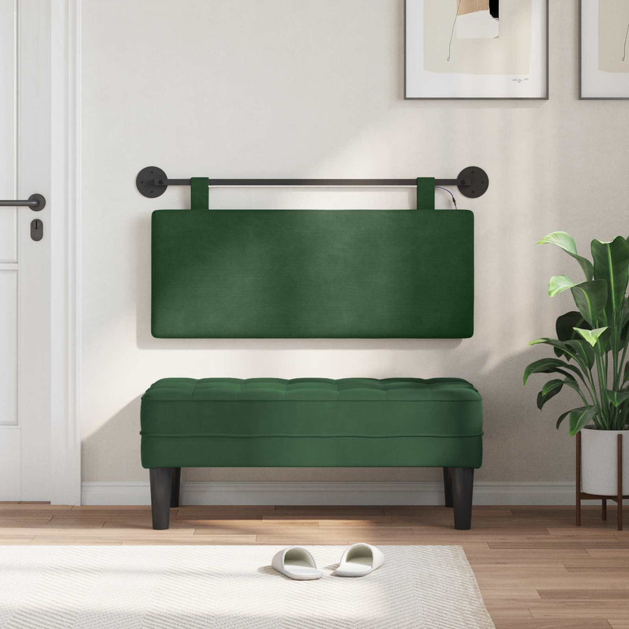 Hangend hoofdbord Met LED-verlichting Jungle Groen Katoen Stof