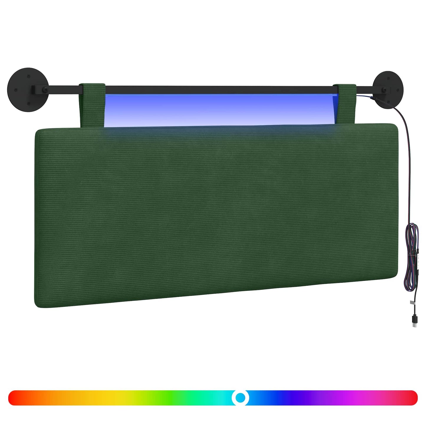Hangend hoofdbord Met LED-verlichting Jungle Groen Katoen Stof