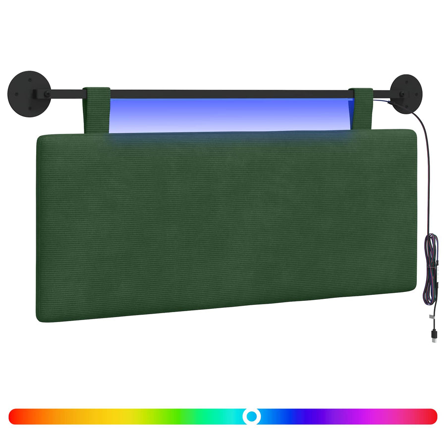 Hangend hoofdbord Met LED-verlichting Jungle Groen Katoen Stof