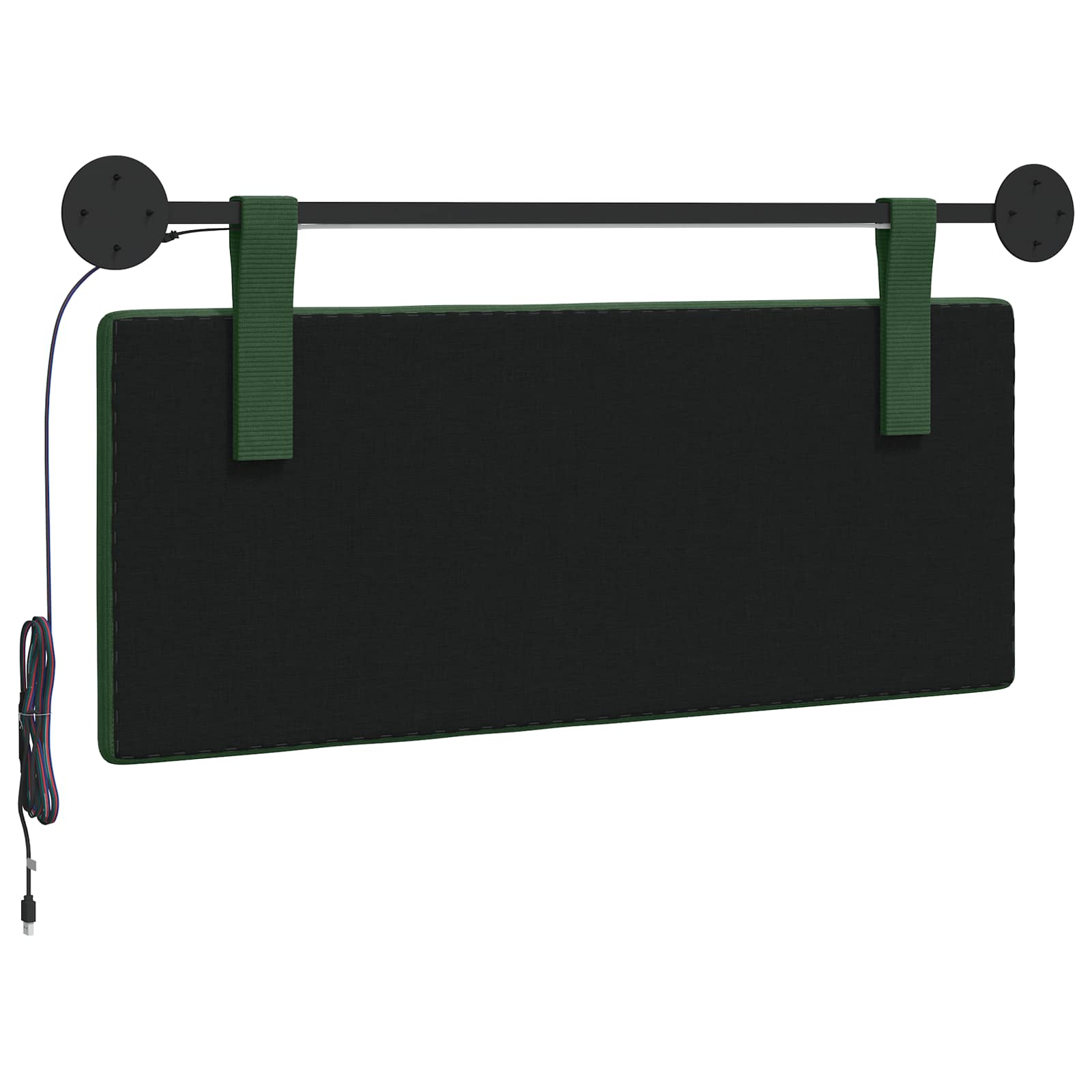 Hangend hoofdbord Met LED-verlichting Jungle Groen Katoen Stof