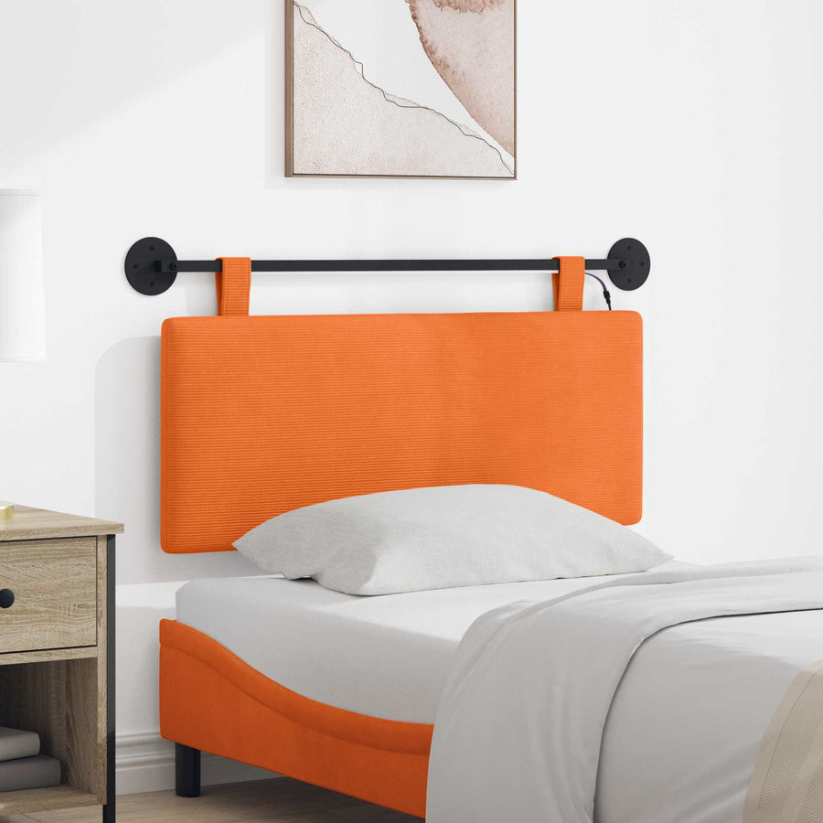 Hangend hoofdbord Met LED-verlichting Oranje Katoen Stof