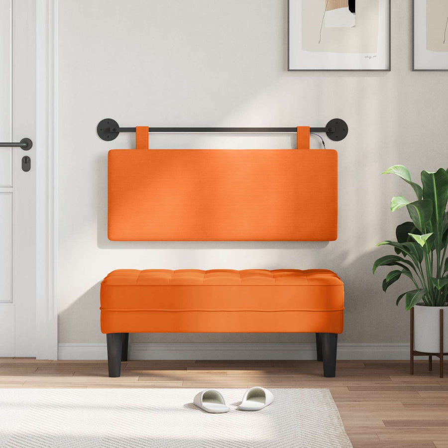 Hangend hoofdbord Met LED-verlichting Oranje Katoen Stof