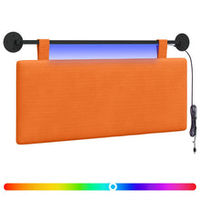 Hangend hoofdbord Met LED-verlichting Oranje Katoen Stof