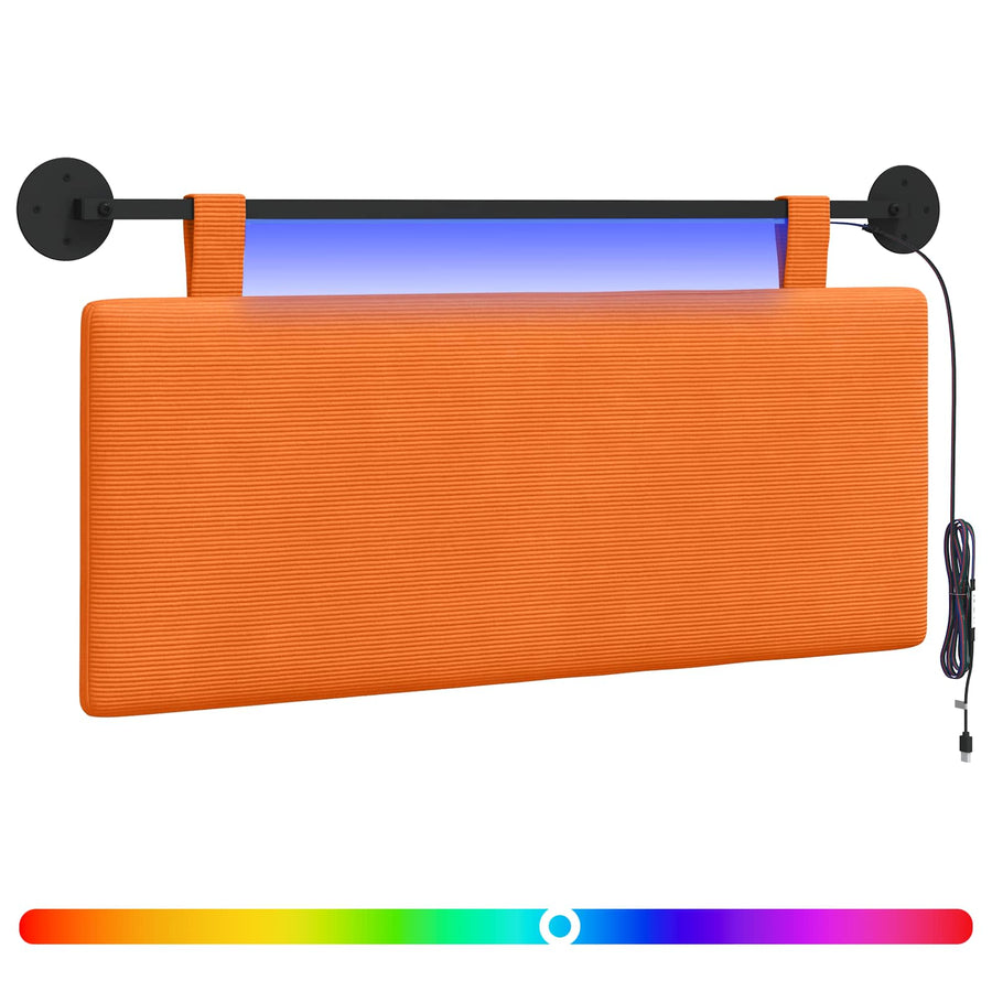 Hangend hoofdbord Met LED-verlichting Oranje Katoen Stof