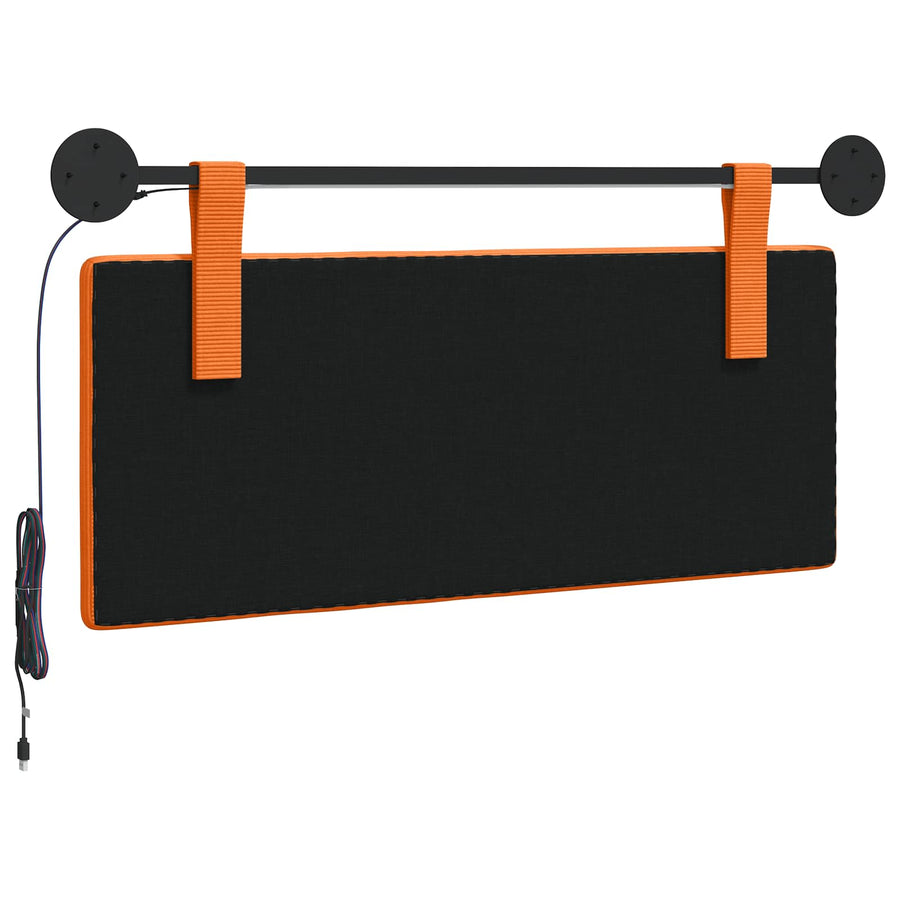 Hangend hoofdbord Met LED-verlichting Oranje Katoen Stof