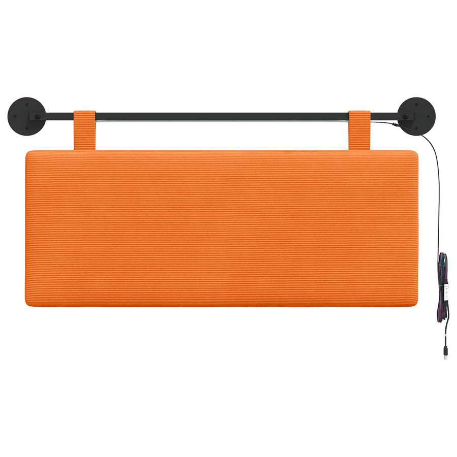Hangend hoofdbord Met LED-verlichting Oranje Katoen Stof
