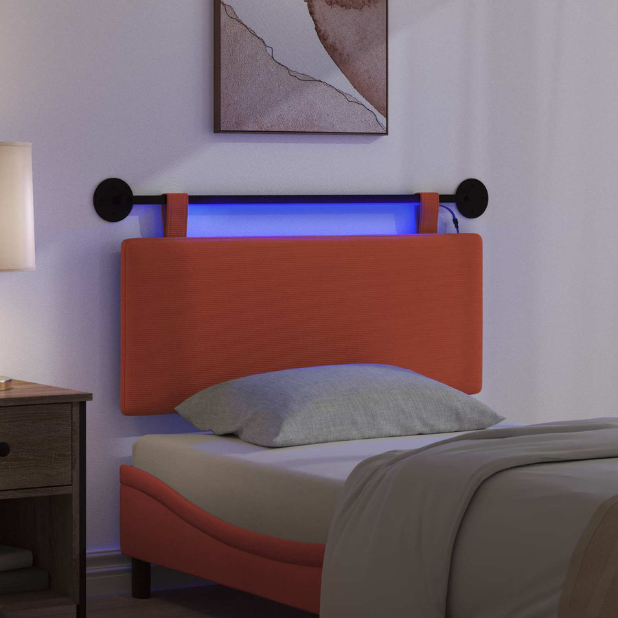 Hangend hoofdbord Met LED-verlichting Rood-oranje Katoen Stof