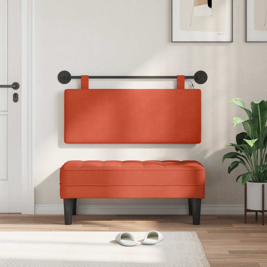Hangend hoofdbord Met LED-verlichting Rood-oranje Katoen Stof