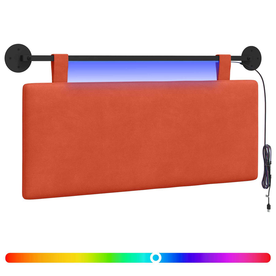 Hangend hoofdbord Met LED-verlichting Rood-oranje Katoen Stof