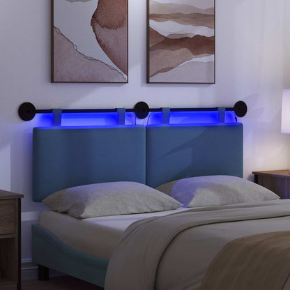 Hangend hoofdbord Met LED-verlichting Blauw Katoen Stof
