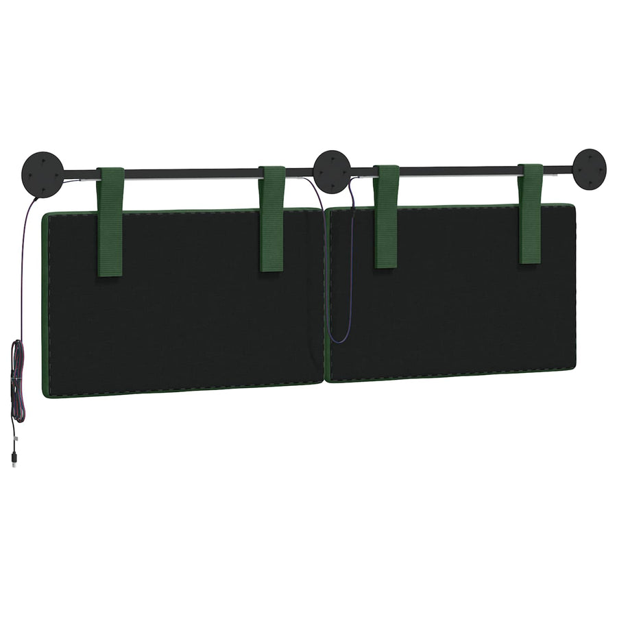 Hangend hoofdbord Met LED-verlichting Jungle Groen Katoen Stof