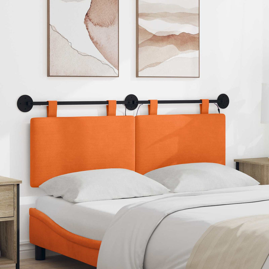 Hangend hoofdbord Met LED-verlichting Oranje Katoen Stof