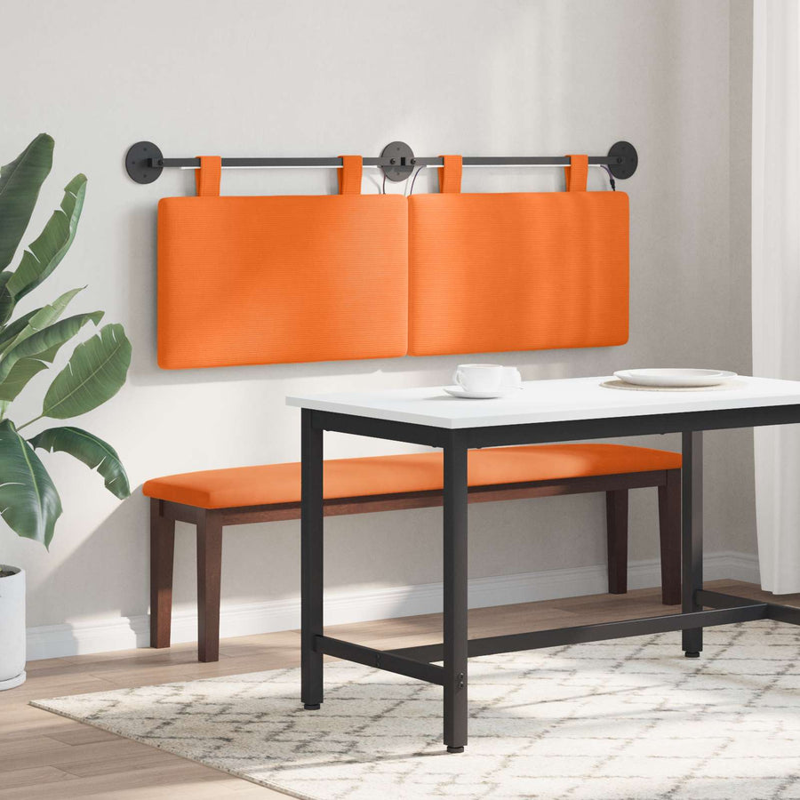 Hangend hoofdbord Met LED-verlichting Oranje Katoen Stof