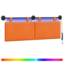Hangend hoofdbord Met LED-verlichting Oranje Katoen Stof