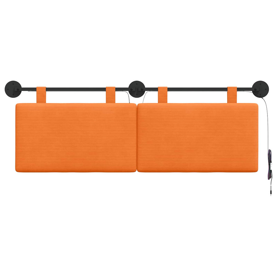 Hangend hoofdbord Met LED-verlichting Oranje Katoen Stof
