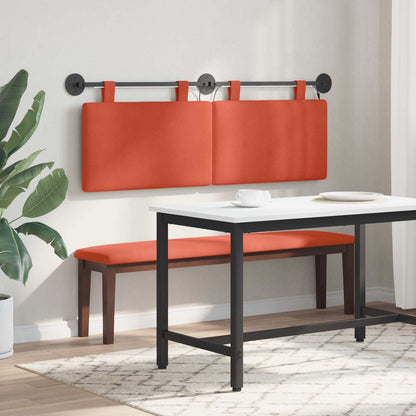 Hangend hoofdbord Met LED-verlichting Rood-oranje Katoen Stof