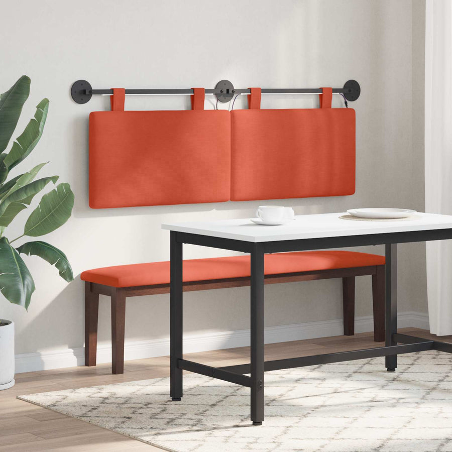 Hangend hoofdbord Met LED-verlichting Rood-oranje Katoen Stof