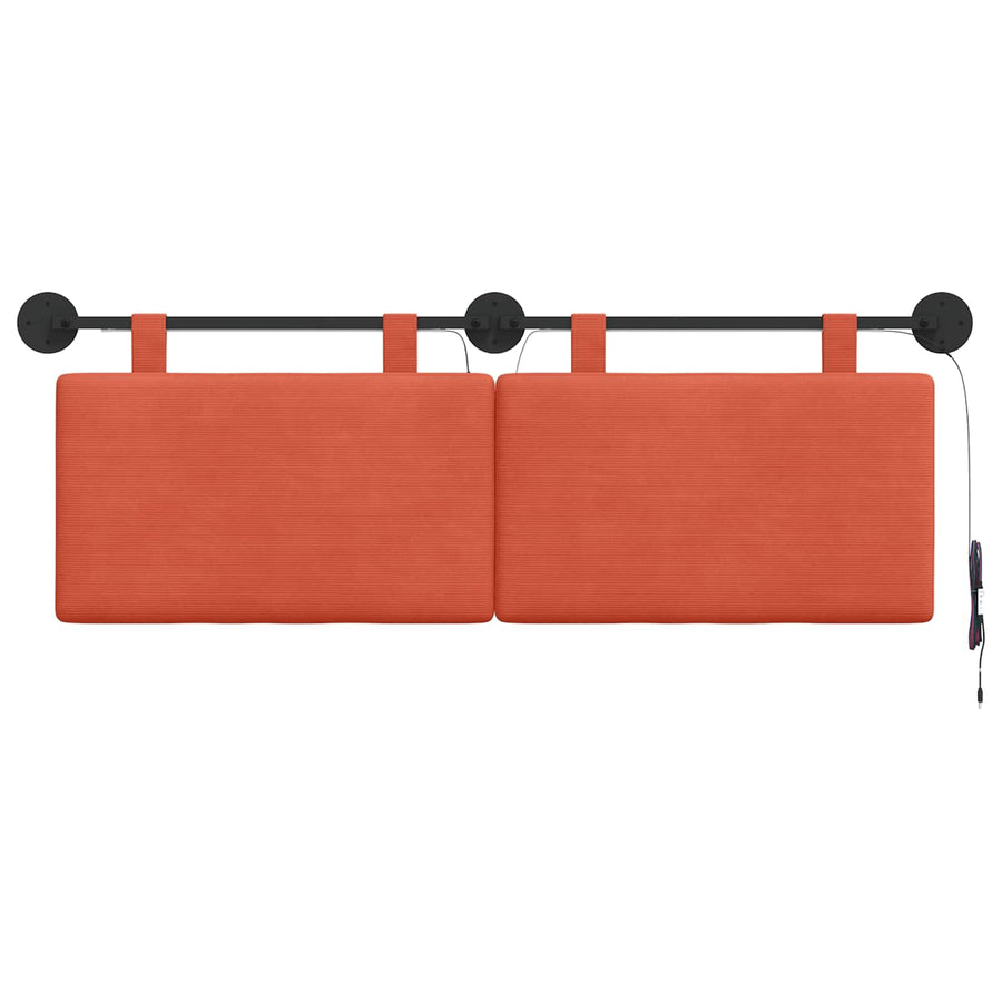 Hangend hoofdbord Met LED-verlichting Rood-oranje Katoen Stof