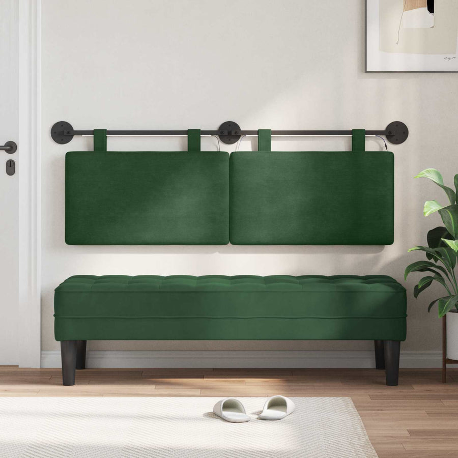 Hangend hoofdbord Met LED-verlichting Jungle Groen Katoen Stof