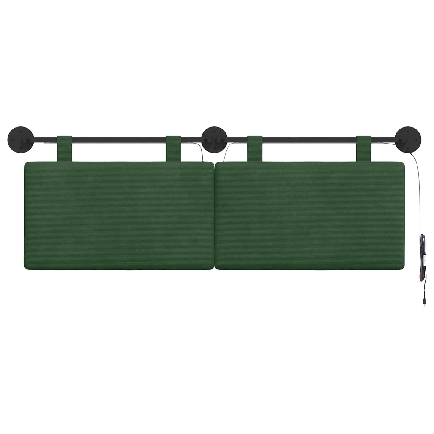 Hangend hoofdbord Met LED-verlichting Jungle Groen Katoen Stof
