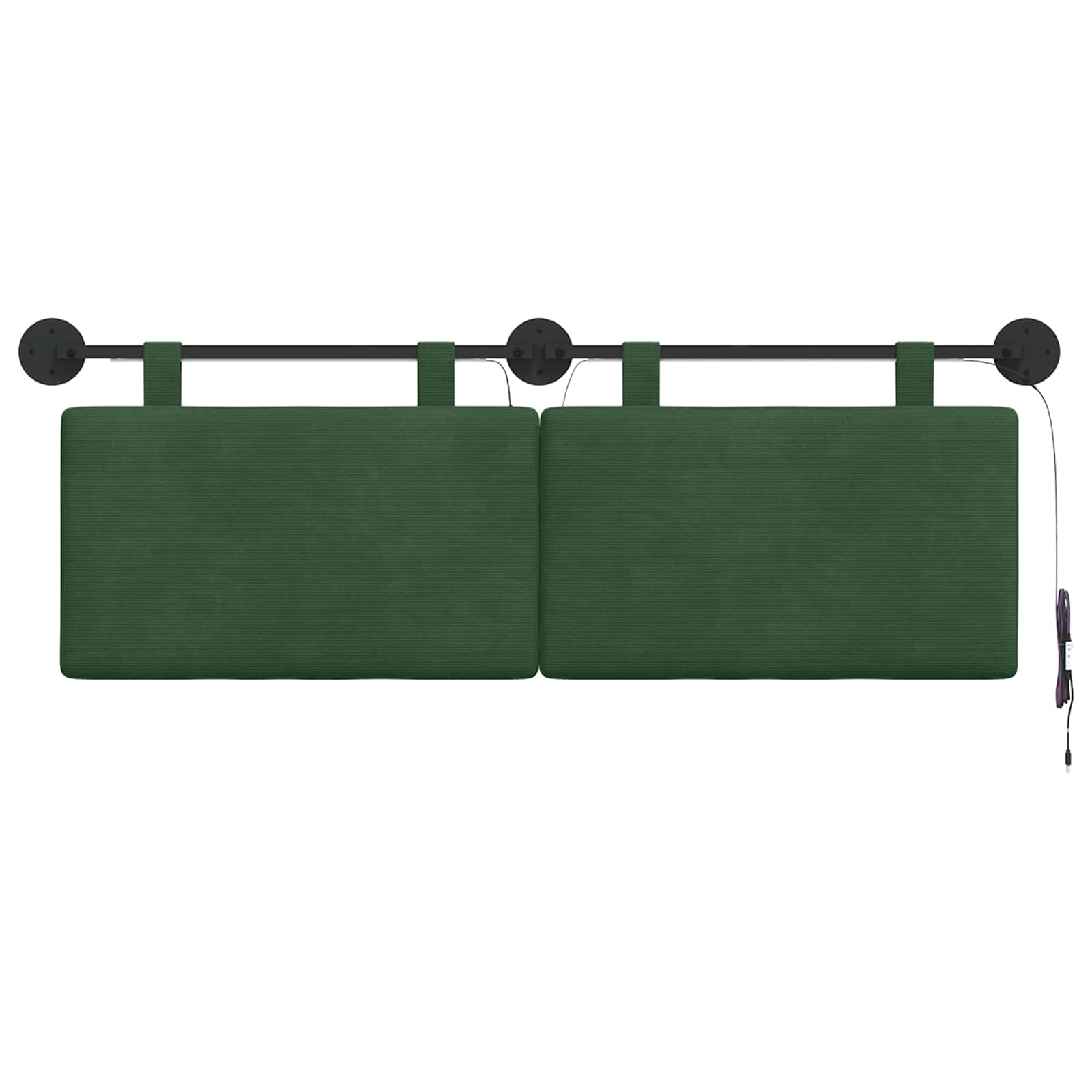 Hangend hoofdbord Met LED-verlichting Jungle Groen Katoen Stof
