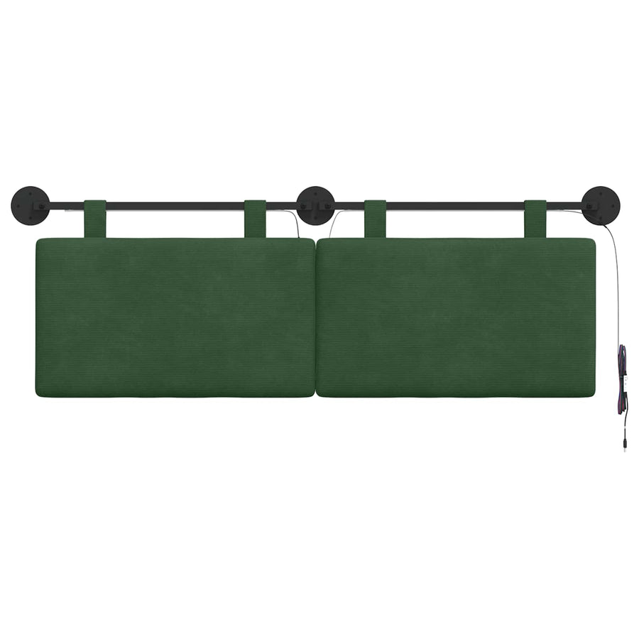 Hangend hoofdbord Met LED-verlichting Jungle Groen Katoen Stof