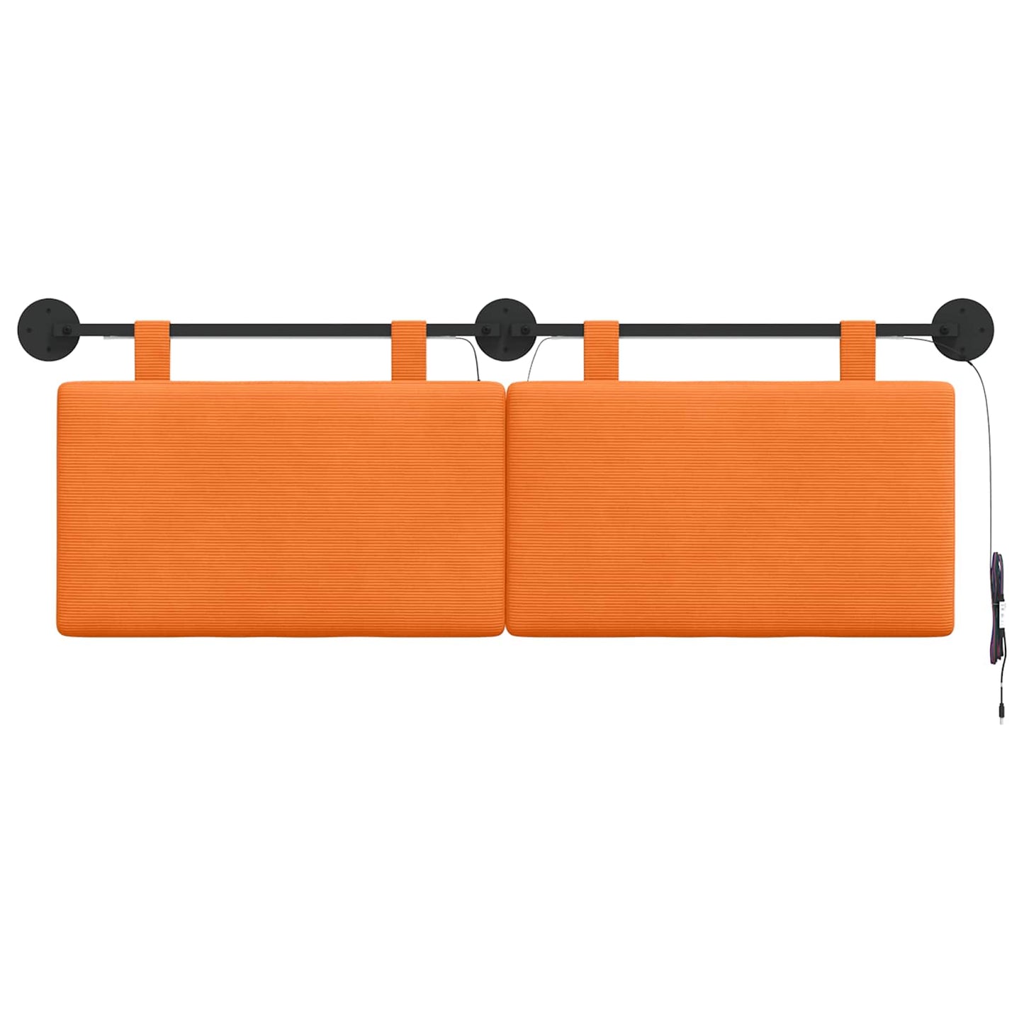 Hangend hoofdbord Met LED-verlichting Oranje Katoen Stof