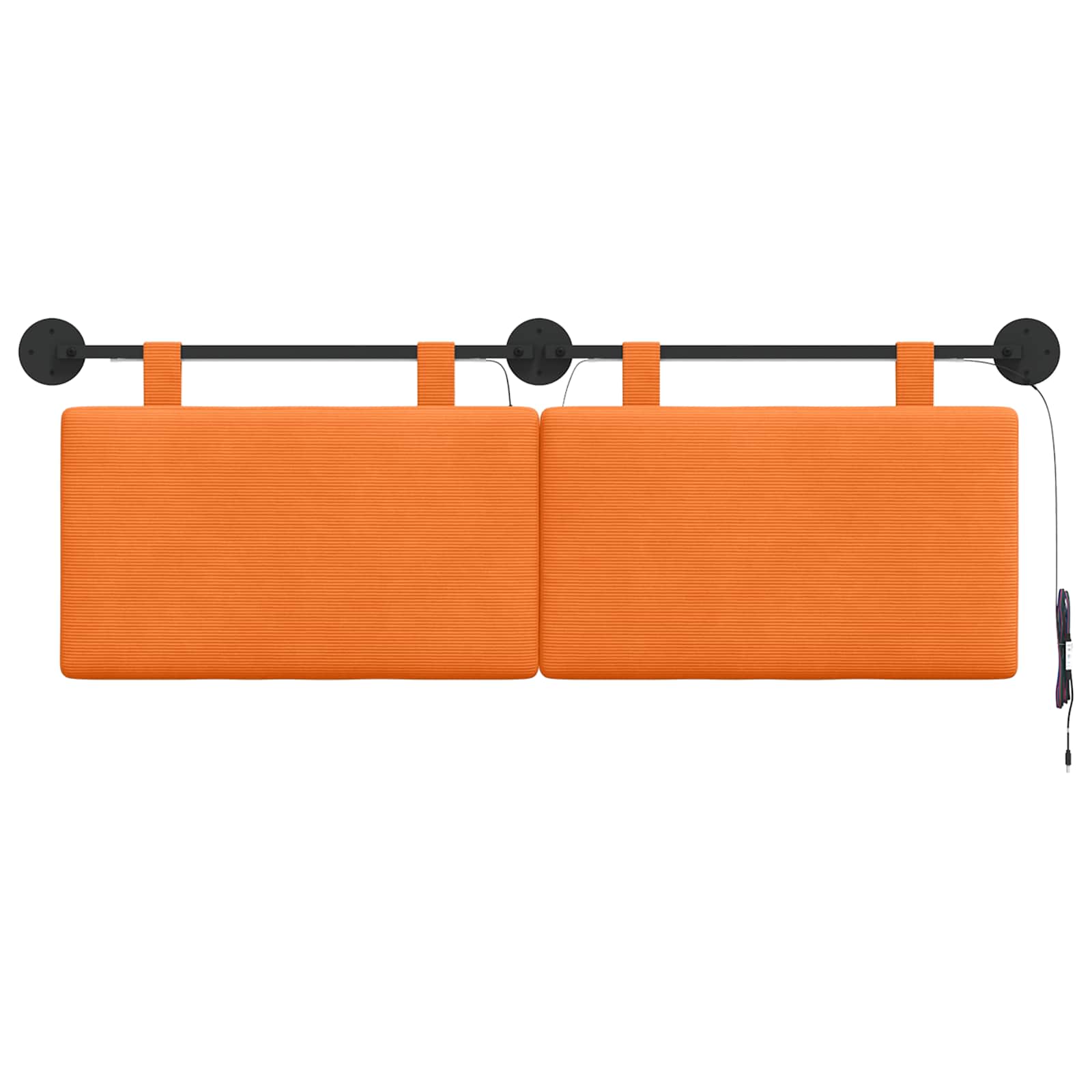 Hangend hoofdbord Met LED-verlichting Oranje Katoen Stof