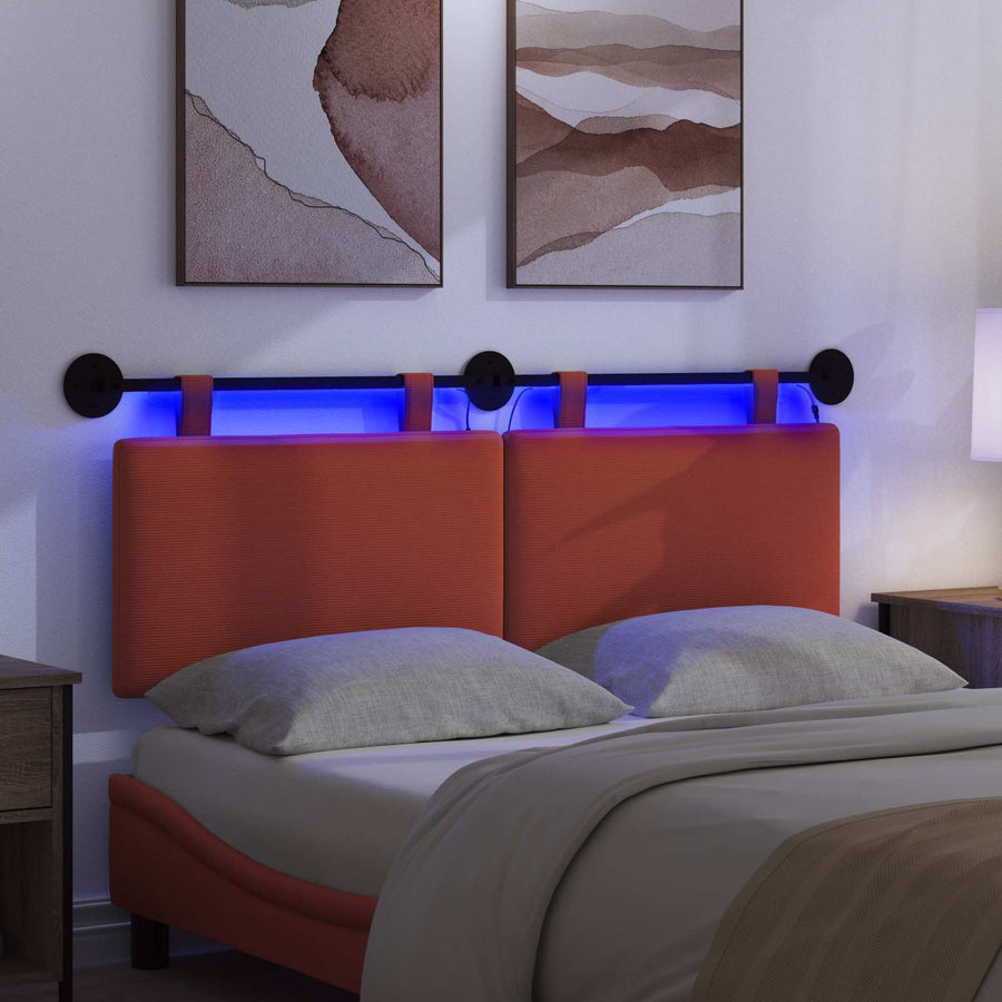 Hangend hoofdbord Met LED-verlichting Rood-oranje Katoen Stof