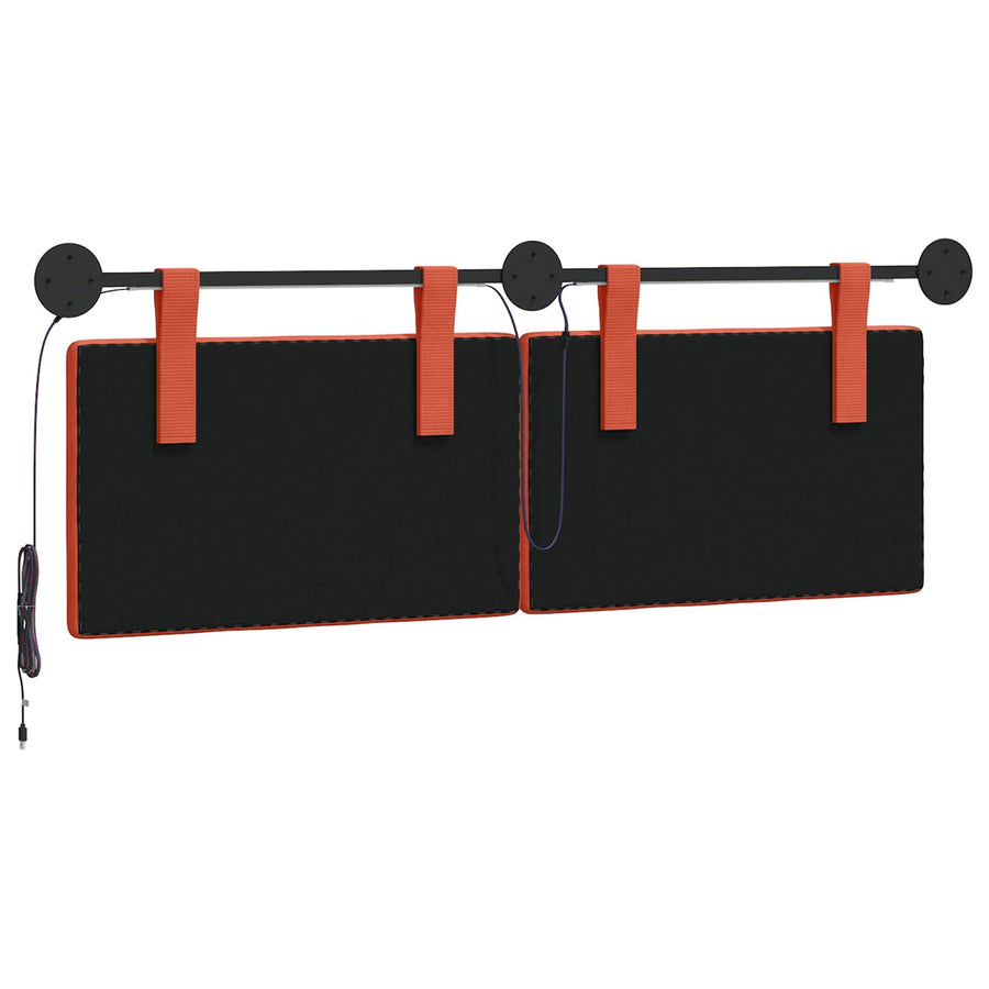 Hangend hoofdbord Met LED-verlichting Rood-oranje Katoen Stof