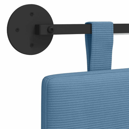 Hangend hoofdbord Met LED-verlichting Blauw Katoen Stof