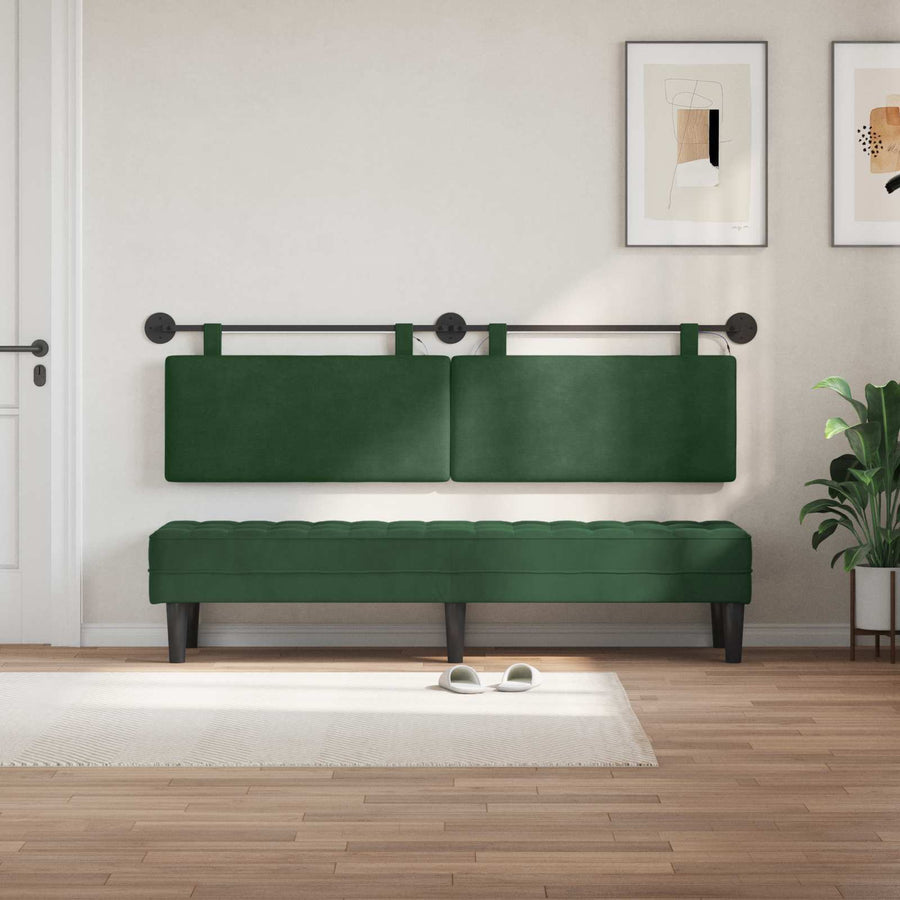 Hangend hoofdbord Met LED-verlichting Jungle Groen Katoen Stof