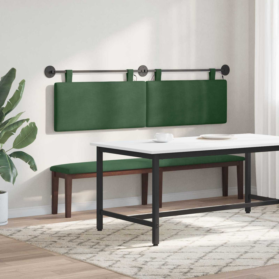 Hangend hoofdbord Met LED-verlichting Jungle Groen Katoen Stof