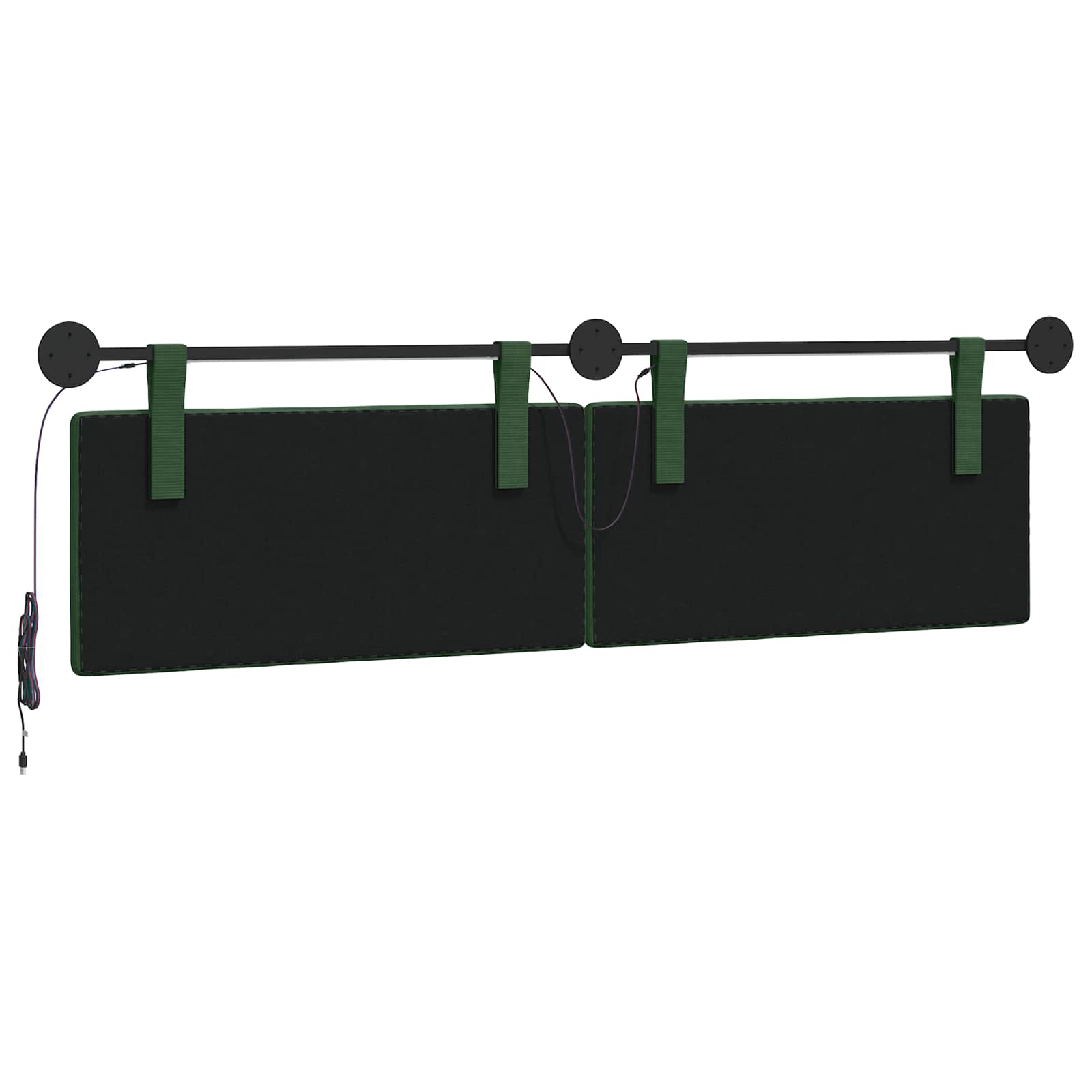 Hangend hoofdbord Met LED-verlichting Jungle Groen Katoen Stof