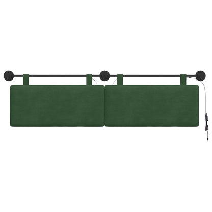 Hangend hoofdbord Met LED-verlichting Jungle Groen Katoen Stof